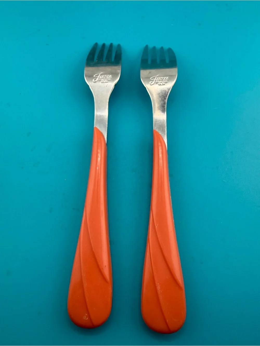 Fiesta Coral Orange Forks Set of 2 Stainless China